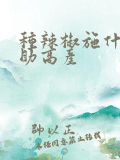 种辣椒施什么肥助高产