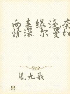 向来缘浅,奈何情深 尔曼txt下载