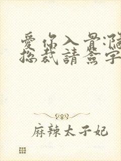 爱你入骨:隐婚总裁请签字