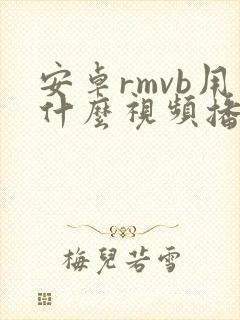 安卓rmvb用什么视频播放器