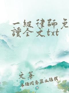 一级律师免费阅读全文txt