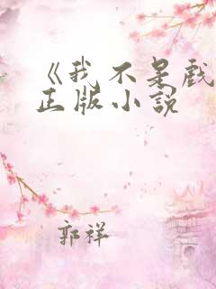 《我不是戏神》正版小说