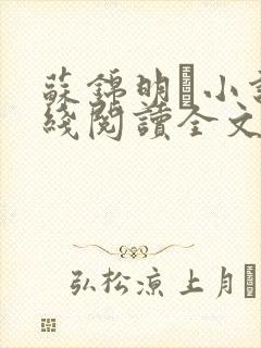 苏锦明玦小说在线阅读全文