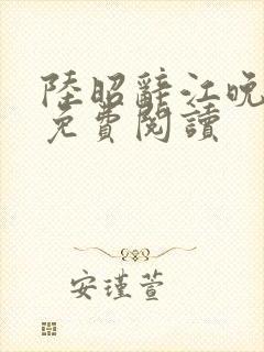 陆昭辞江晚小说免费阅读
