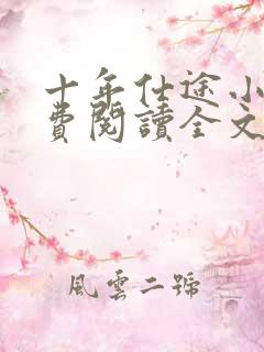 十年仕途小说免费阅读全文