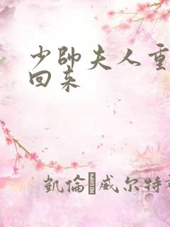 少帅夫人重生杀回来