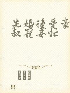 先婚后爱豪门大叔宠妻忙