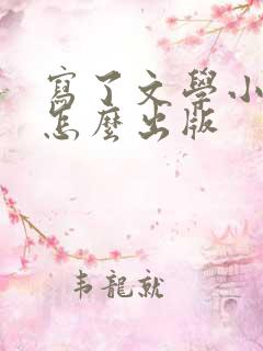 写了文学小说后怎么出版