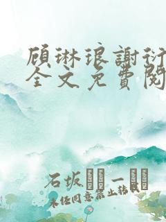 顾琳琅谢衍小说全文免费阅读