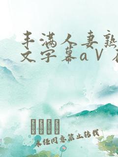 丰满人妻熟女中文字幕aⅤ在线