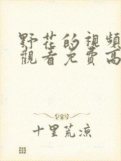 野花的视频在线观看免费高清