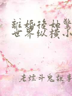 离婚后她惊艳了世界纵横小说