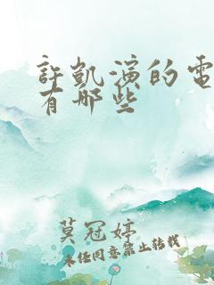 许凯演的电视剧有哪些
