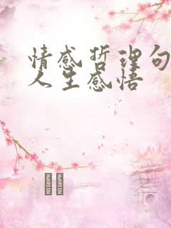 情感哲理句子 人生感悟