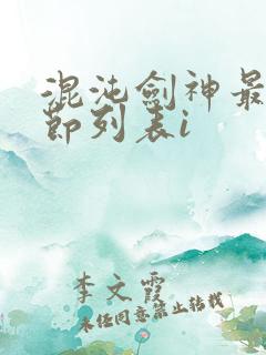 混沌剑神最新章节列表i