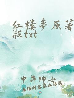 红楼梦原著电子版txt