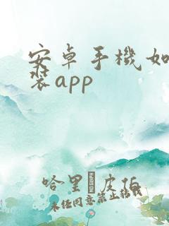 安卓手机如何安装app
