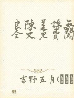 良陈美锦无弹窗全文免费阅读