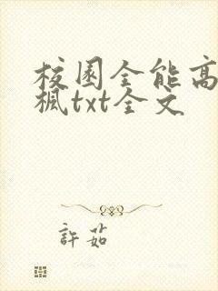 校园全能高手季枫txt全文