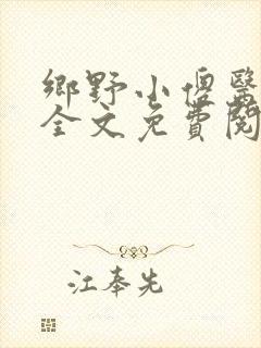 乡野小傻医小说全文免费阅读