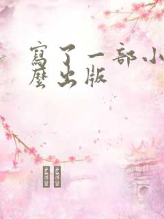 写了一部小说怎么出版