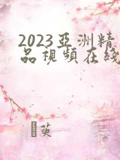 2023亚洲精品视频在线观看