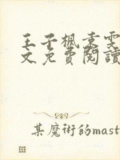 王子枫袁雯洁全文免费阅读