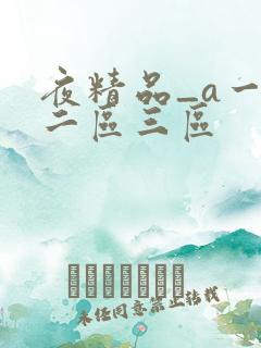 夜精品_a一区二区三区
