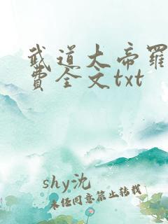 武道大帝罗修免费全文txt