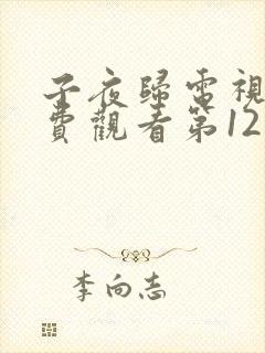 子夜归电视剧免费观看第12集