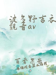 波多野吉衣在线观看av