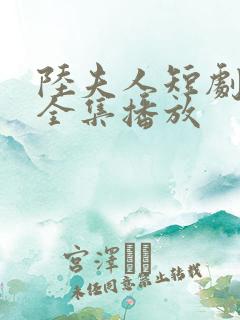 陆夫人短剧免费全集播放