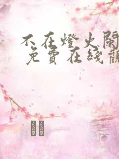 不在灯火阑珊处 免费在线观看