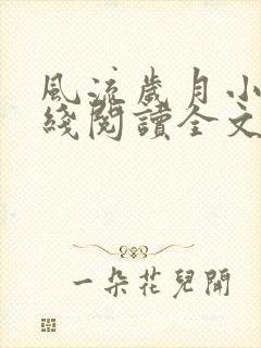 风流岁月小说在线阅读全文无弹窗