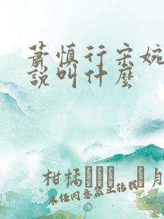 萧慎行宋婉月小说叫什么