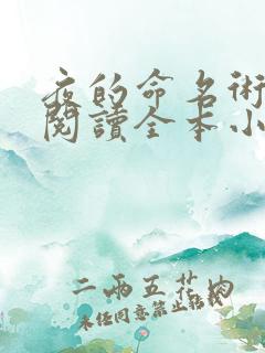 夜的命名术免费阅读全本小说