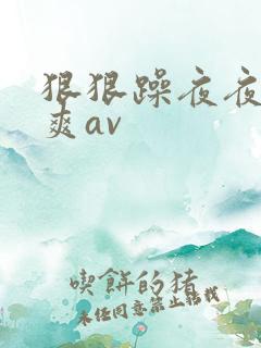 狠狠躁夜夜躁人爽av