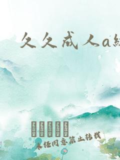 久久成人a级片