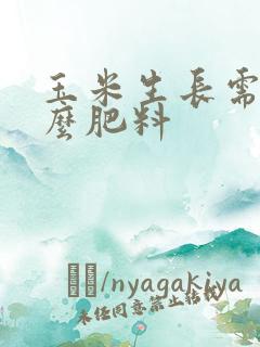 玉米生长需要什么肥料