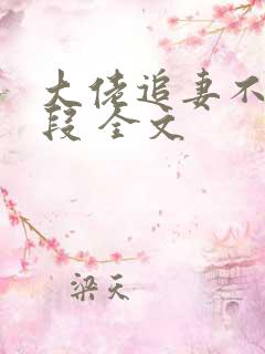 大佬追妻不择手段 全文