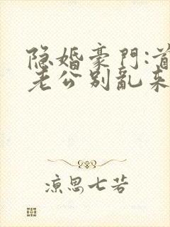 隐婚豪门:首席老公别乱来