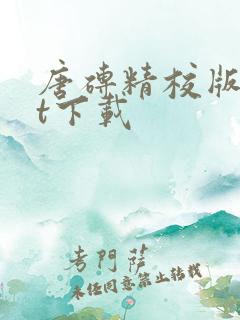 唐砖精校版txt下载