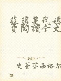 苏玥是我媳妇免费阅读全文无弹窗