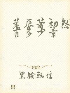 叶辰萧初然全书有多少章