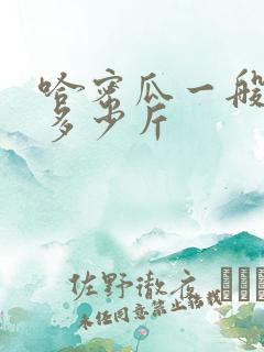 哈密瓜一般亩产多少斤