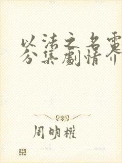 以法之名电视剧分集剧情介绍