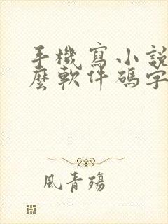 手机写小说用什么软件码字