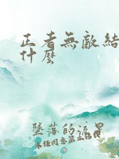 正者无敌结局是什么