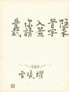 爱你入骨隐婚总裁请签字未删减版