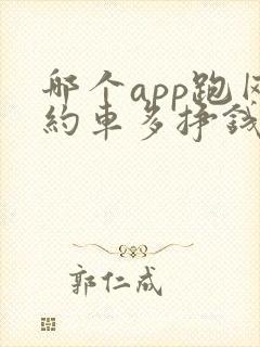 哪个app跑网约车多挣钱